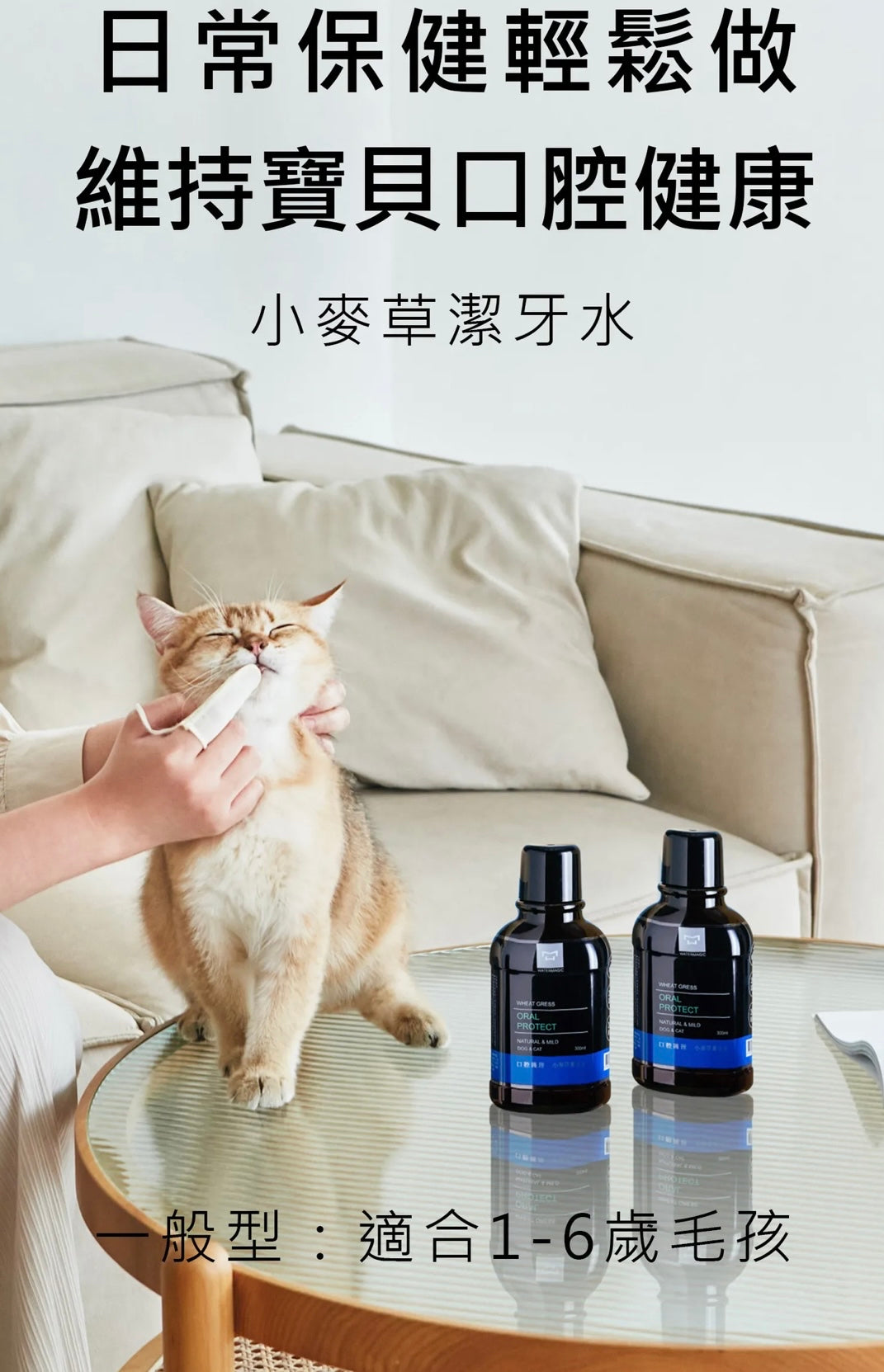 水魔素 - 貓狗口腔護理潔牙水【小麥草/貓草】1-6歲