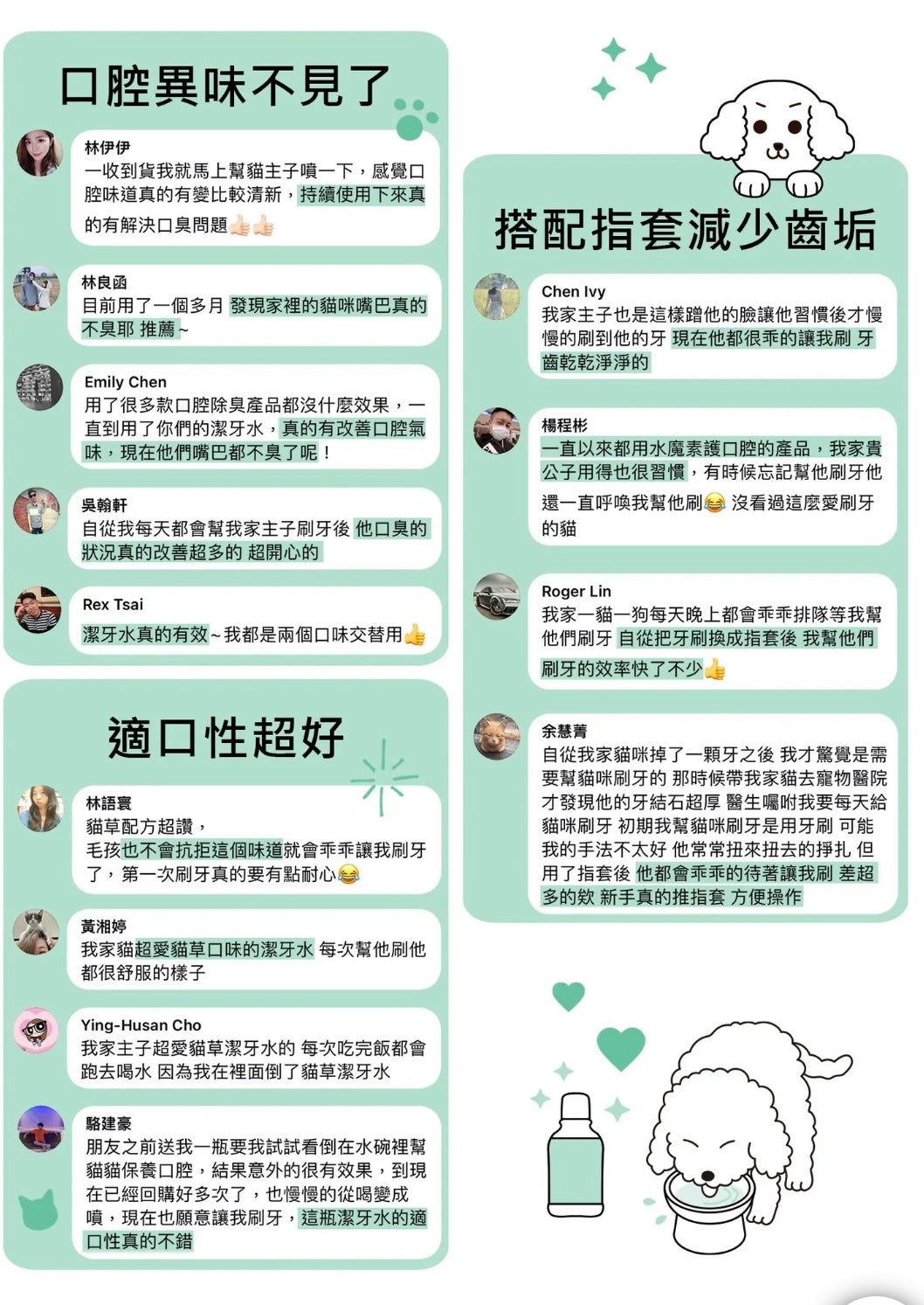 水魔素 - 貓狗口腔護理潔牙水【小麥草/貓草】1-6歲